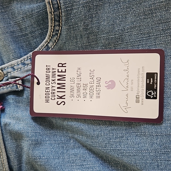 GLORIA VANDRBILT WOMENS CROP JEANS SIZE 24W SKIMMER YOGA STRETCH NEW WITH TAGS - Picture 6 of 17